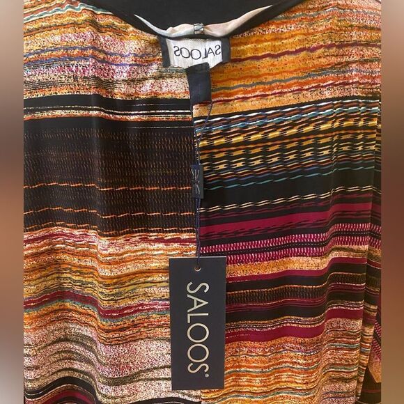 Saloos Size Large Lightweight Baggy Sleeve Scoopneck Earth Tone Coloured Top - Picture 7 of 9